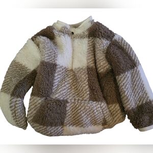 NWOT Cozy Patchwork Kids Fleece Jacket